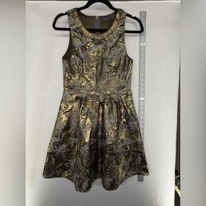 Astr Metallic Gold and Black Mini Dress